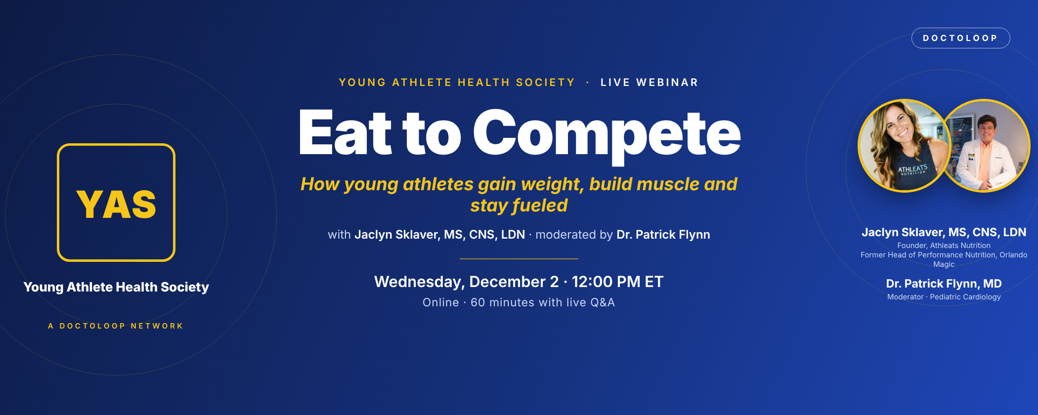 Young Athlete Health Society · Eat to Compete: How Young Athletes Gain Weight, Build Muscle and Stay Fueled with Jaclyn Sklaver, MS, CNS, LDN