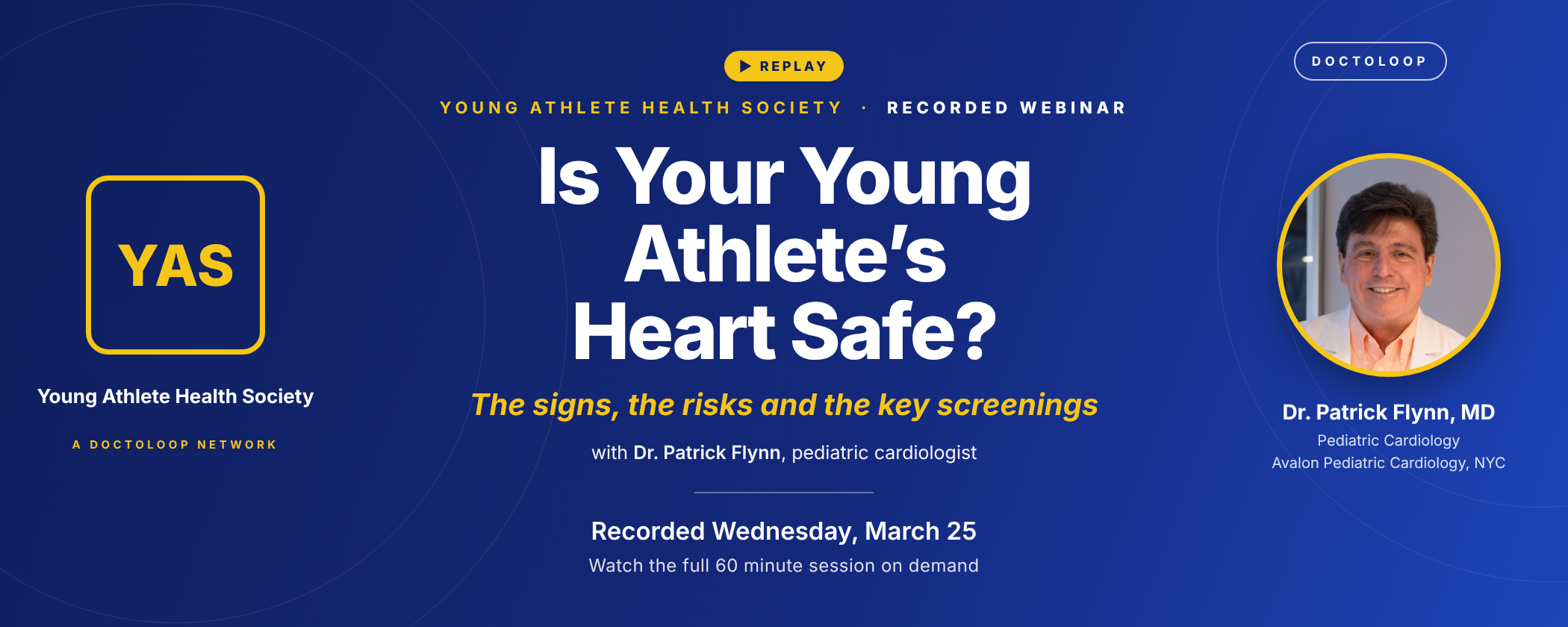 Young Athlete Health Society · Is Your Young Athlete's Heart Safe? Dr. Patrick Flynn breaks down the signs, risks, and key screenings