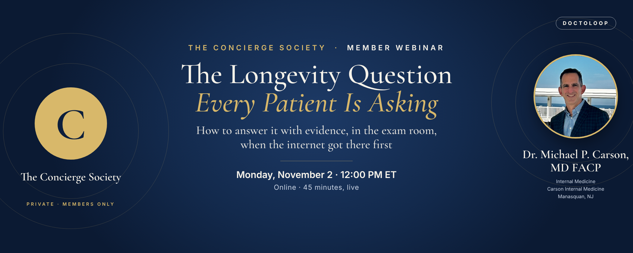 The Concierge Society · The Longevity Question Every Patient Is Asking